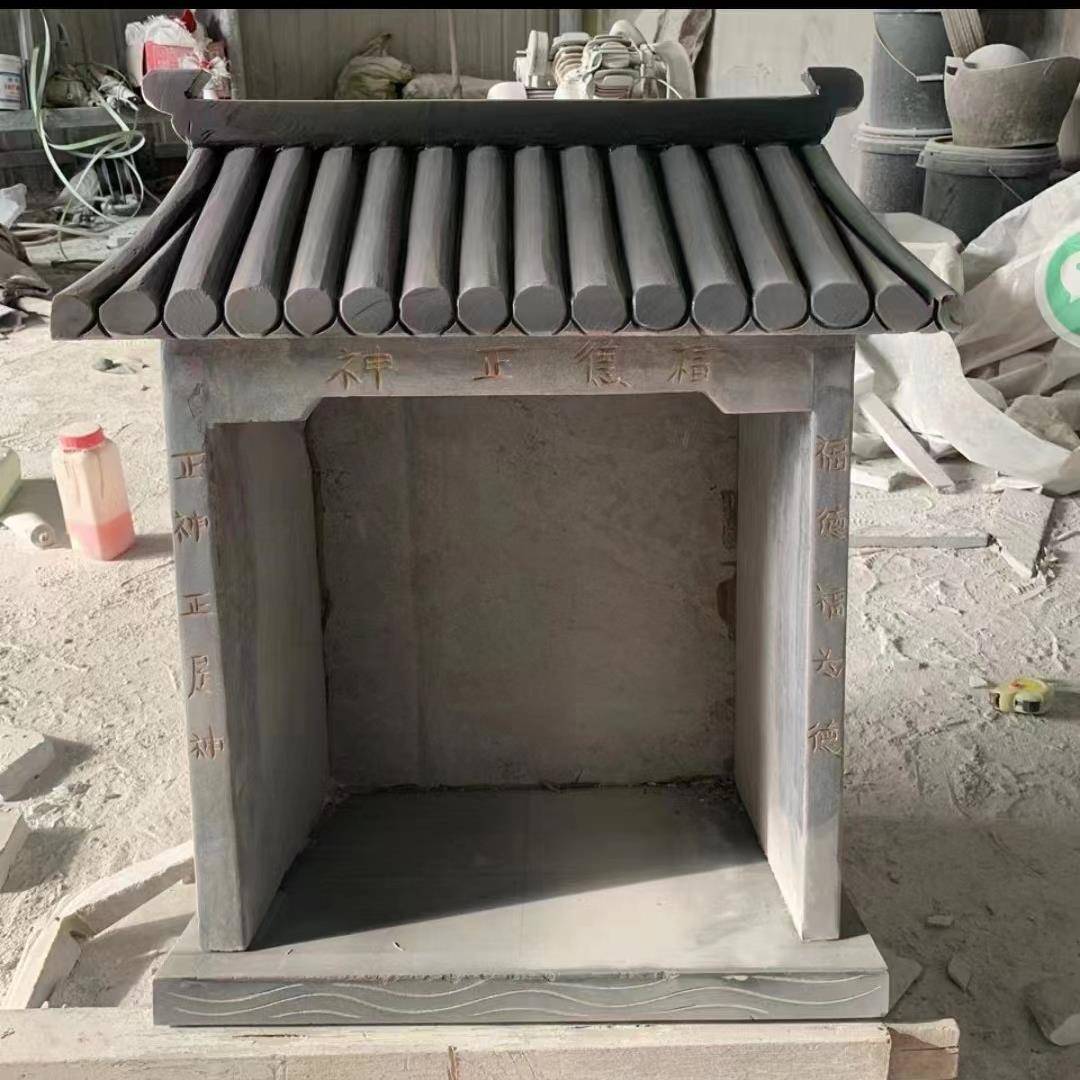 土地庙户外小庙石雕土地公土地婆石头社公社母土地庙