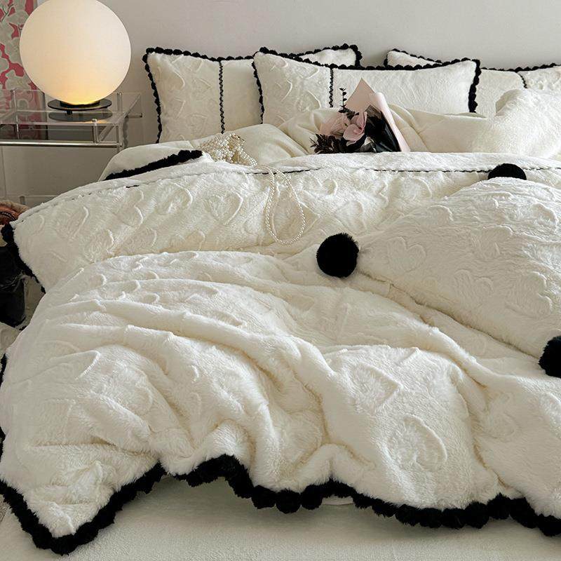 轻奢法式白色兔兔绒四件套公主风双面毛绒被套床单冬季被罩床品,特色手工艺,其他特色工艺品,淘宝优惠券,粉丝福利购,淘宝优惠卷