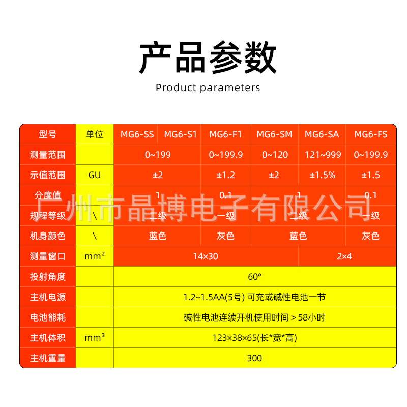 科仕佳KSJ光泽度计MG6-S1 SS F1 SM FS SA F2油漆瓷砖石材金属测