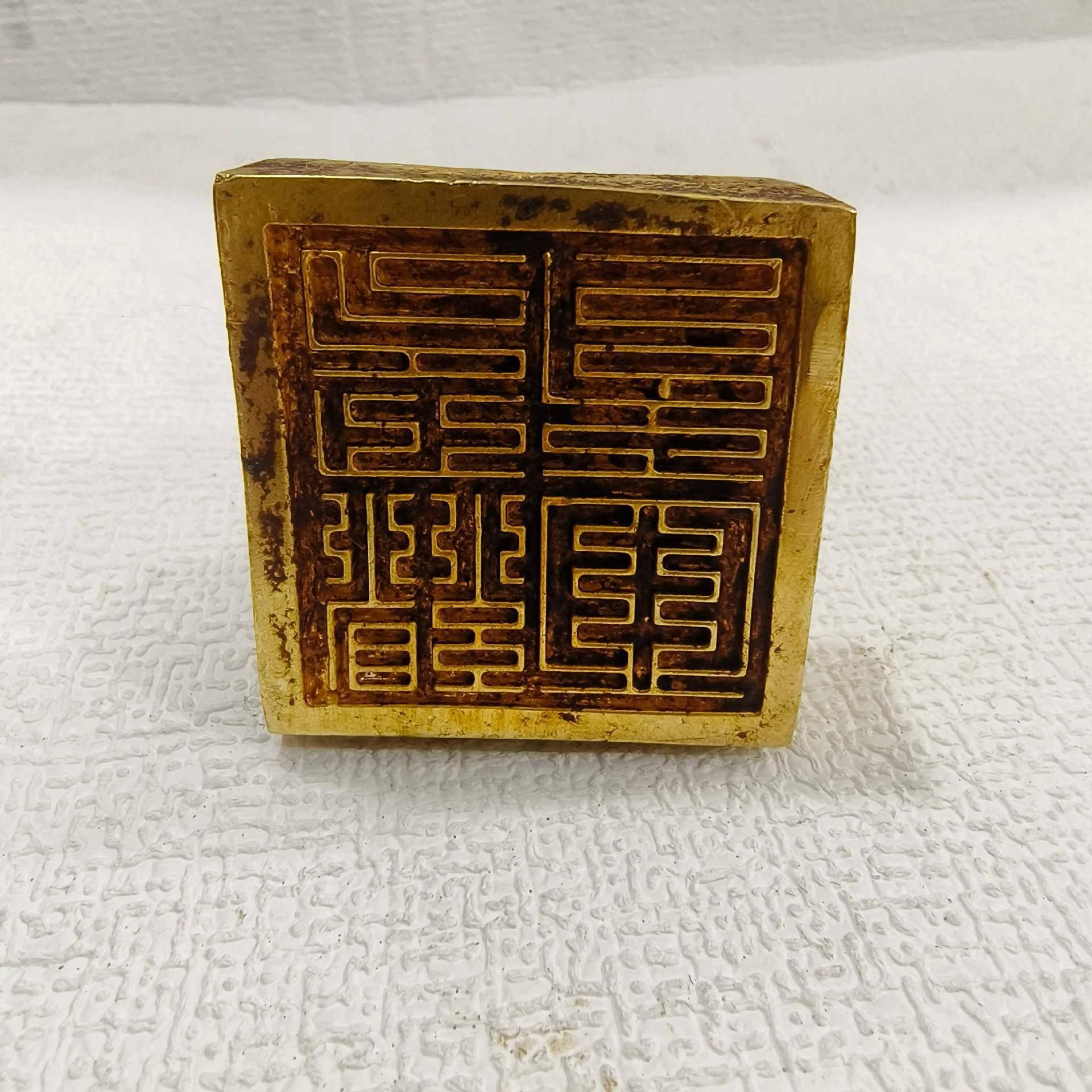 复古锌合金金一20250926有你印章摆件金属鎏工艺品鹿物文创市集仿
