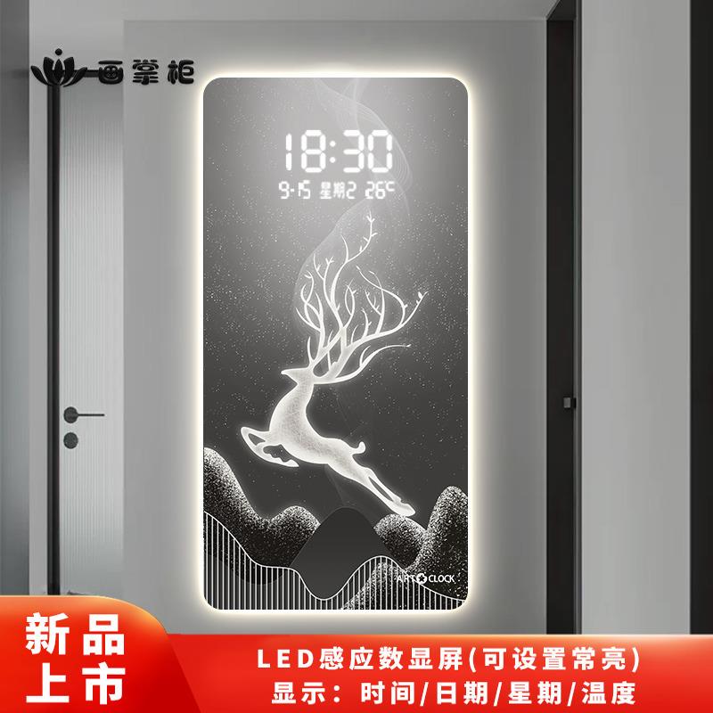 钟表挂客厅数餐厅钟装画电子钟显202LDB5年创意led灯表挂饰墙时钟