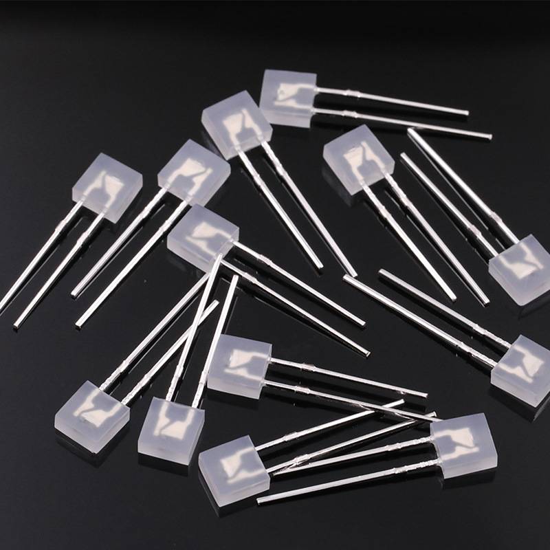 2X5X5方形LED灯珠雾状RGB七彩快慢闪短脚红蓝绿闪直插发光二极管