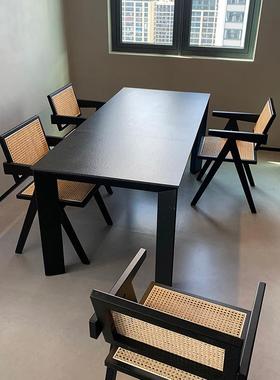 式极简德利丰岩板餐桌椅长方形现意代简组约轻奢家用SXSG-003小户