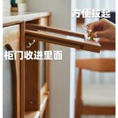 AOJ实木柜展示柜樱木半墙桃格书书架客厅复古子收纳转角边柜书房