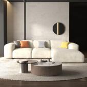 布奶油风豆腐块法芙客厅小户型意式 奢简约绒70939现代科技艺沙轻