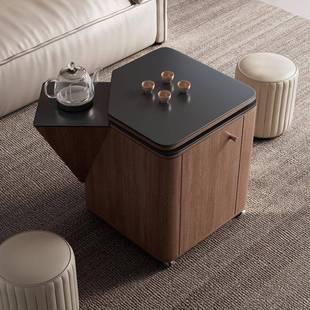 鼎立诚移动茶木台可升阳降泡茶用现代家简约新中式台小型ISD旋转