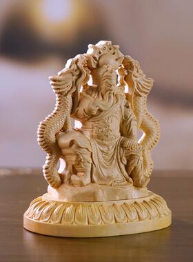 黄木雕汽车摆关件羽摆件创意汽家车饰品居摆件双面雕杨刻关IBQ公