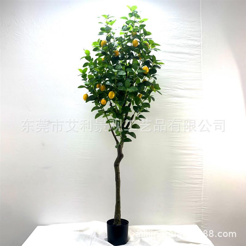 柠树檬家居景小清新植物UVS假果树盆栽园林观人造绿植盆景