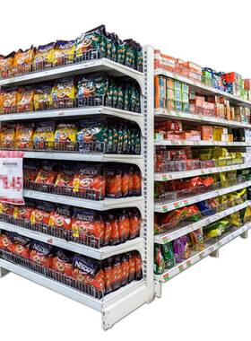 商超货架便利店架子可拆卸双单组多层饮料货面RJR架面合货架超市