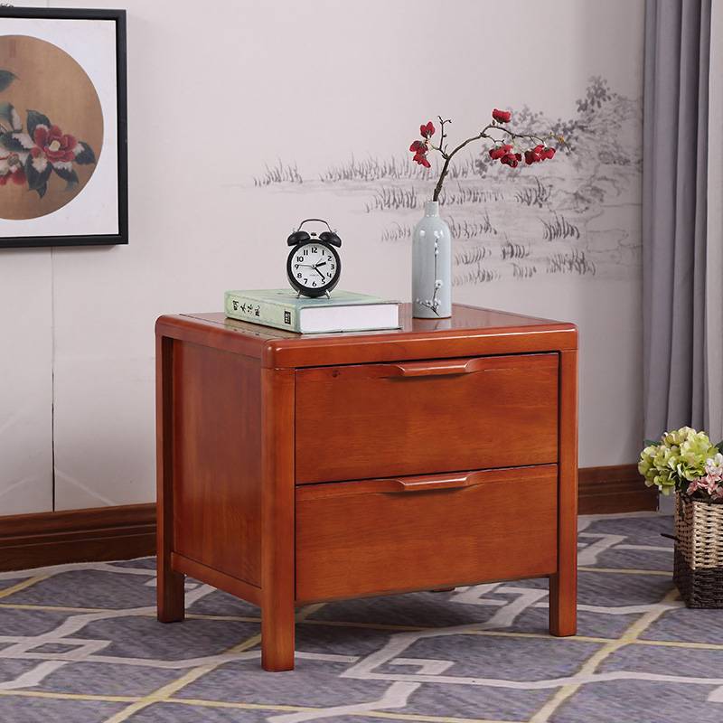 4I简约现代宿舍实木床头柜简易免安装酒店宾馆出租房用床边收纳柜