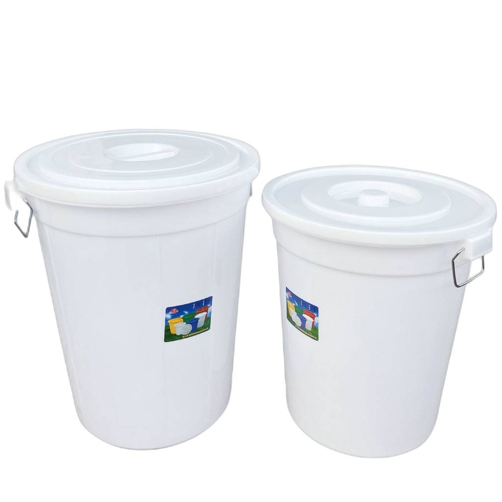 65/100L120升大白桶塑料水桶储水桶带盖铁耳储物桶发酵桶酿酒桶