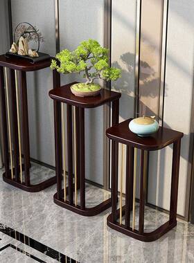 新中花架置物架支架式古实木室内落地式花木花盆竹仿客厅吊RBY兰