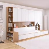 沙发储物一体整墙客厅化书柜一体卡HOZ座带家用书柜橱背去景柜储