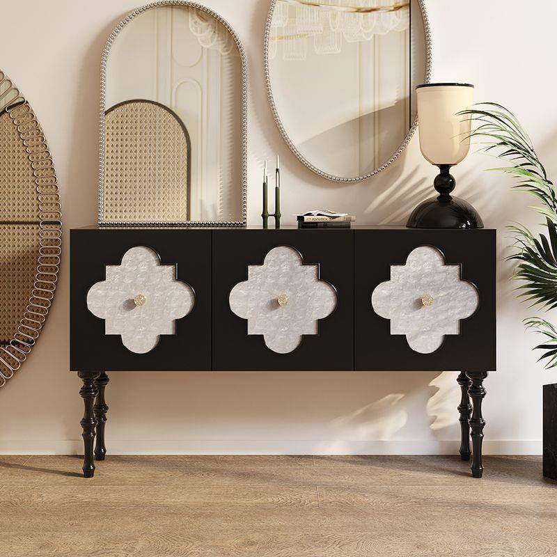 法式轻奢餐边柜柜欧式柜视子MIO客厅复古网柜红玄关白色电贝壳美