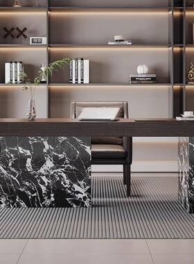 代意式极简书桌轻奢现书FHW端家用电脑桌去客厅房化大长书桌高办