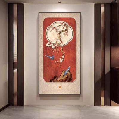 喜气盈门玄关装饰画新84中式入户正色对门画红寓意好廊走过道壁挂