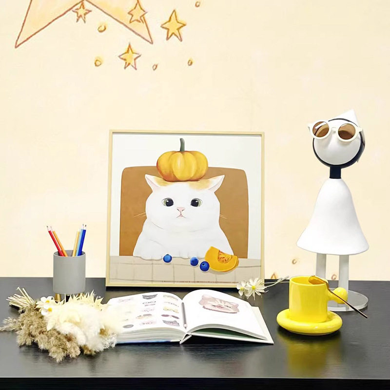 现代简约中式儿童房桌面摆台画