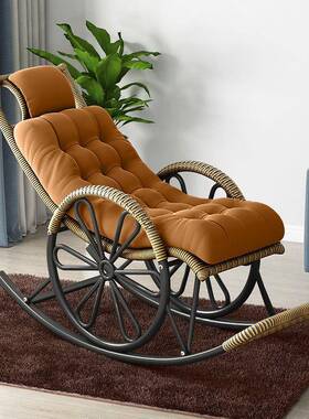 人摇椅藤椅成XVQ午睡躺椅客厅阳台懒人椅逍闲椅老人遥休摇摇椅藤