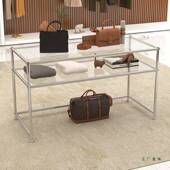 服装 不店锈中岛展示桌台面饰品落地流水台电脑办公859梳妆美钢甲