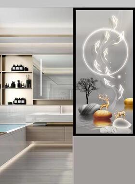 璃简约钢化玻户屏风隔AYT断客厅遮挡入门玄关卫生间断厕所半墙隔