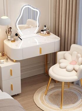 卧室梳妆台小现床户型轻IGL奢风化妆桌头收斗柜代纳简约化妆台镜