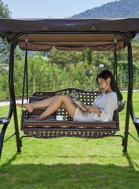 摇户外庭防院水防晒家用多人秋人千室BMV外花园椅别墅小院网红双