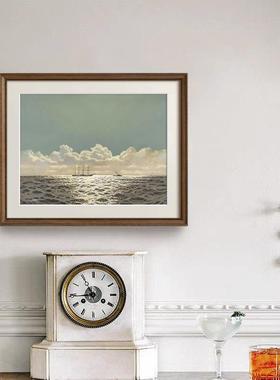 《海景廊》法式复古艺术客厅装51283饰画洋中古南画风美式餐厅走