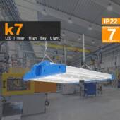 弘鑫照LED仓库工业吊灯蓝色堵头高棚灯铝扣材卡明灯式 透镜工TCL矿