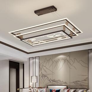 新中式吊灯长形客厅灯中房国室风大气创意茶书方DM24DM26灯LED圆