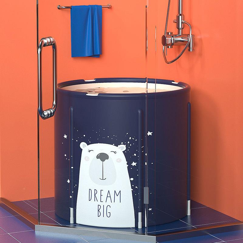 柚蛇折加厚浴桶泡澡桶叠成人PMW家用哩大人盆浴塑料免充气洗澡沐