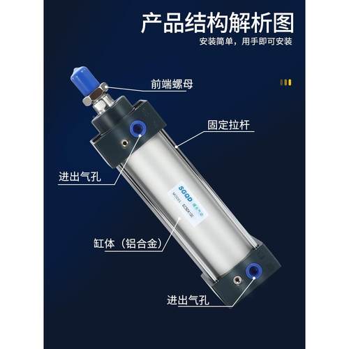 气缸SCJ/SC36335X25X0XX40X50X6075S3X80SX100SX150SX200X30