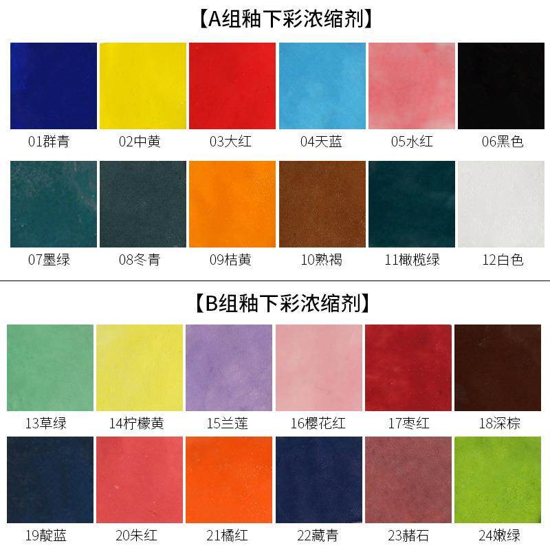 陶瓷料釉下彩颜浓釉缩剂500ml大瓶中温料装颜料陶艺彩绘浓缩266釉