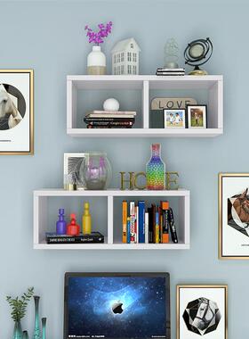 8VWTC墙上置吊物架架格子隔板壁墙挂壁书书柜储物架壁柜书柜装饰