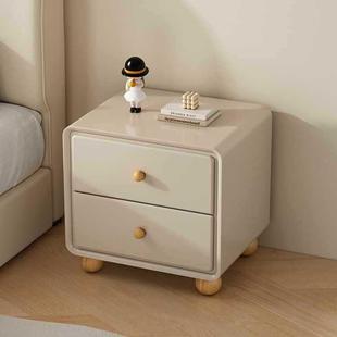 202新款 实木烤漆床头柜现代5简小型家卧室网红奶油风用储A13约物
