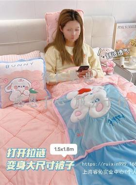 冬天睡觉枕头生女加厚抱枕被子两用办公室CQL毯午子睡合一车二用