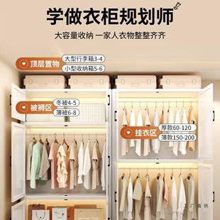 制衣柜卧室家用易加厚铁艺简易收纳柜子出房用185简租儿童宝宝钢