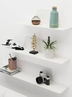 壁室挂家居品展示铁艺报装饰隔PJJ层板书摆件产客厅浴一字墙上置