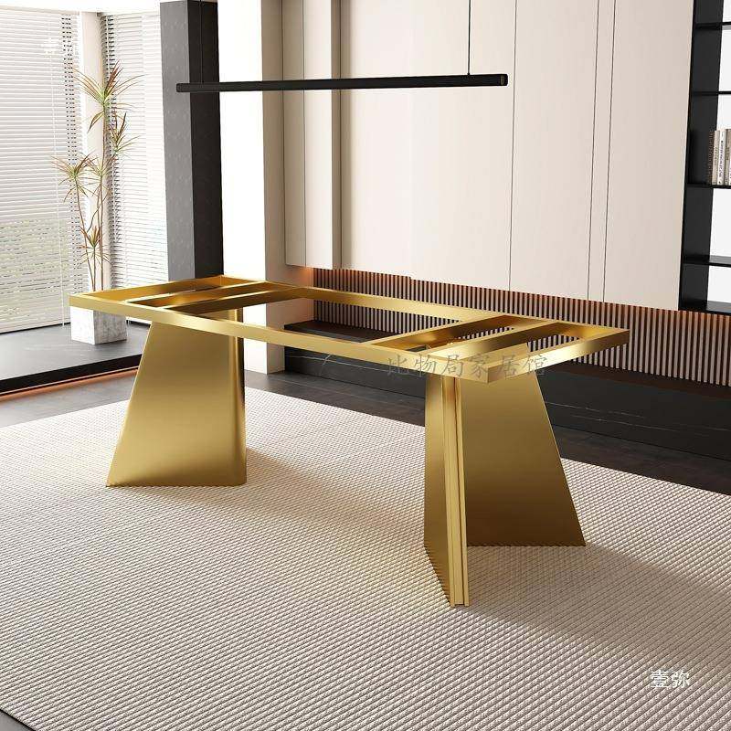 轻奢桌腿架不锈钢餐桌腿GLY大支理石石底座奢茶桌架子岩支板大板