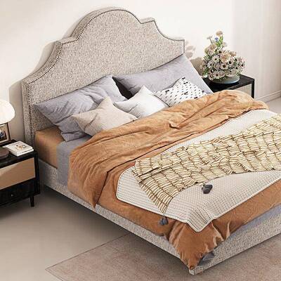 NTH派巧具法式儿布艺床主卧中豪华大气双人床简家约现代古风女公