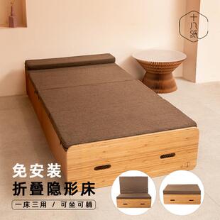叠风HCQ琴纸床午睡折床隐形床单人床办公床室便携功多能沙发床