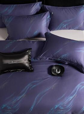 高级感120S匹马棉四件套数码印花被套床单轻奢纯棉全棉床上用品