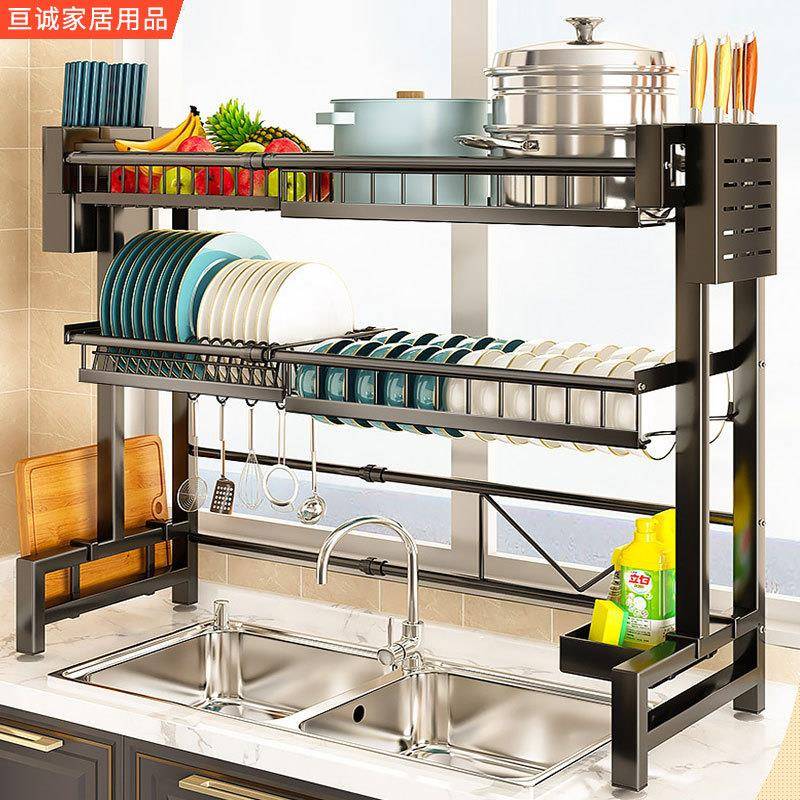 可伸缩厨房水槽置物架放碗架碗筷沥水架台面碗碟架水池收纳架