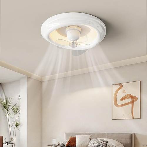 卧室风扇灯简约现代电扇灯儿童房间吸顶灯奶油风餐厅吊扇灯具套餐