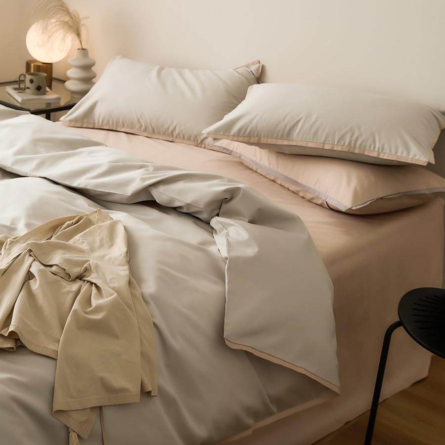 100S全棉长绒棉四件套北欧轻奢秋冬纯棉磨毛被套床单床笠床上用品