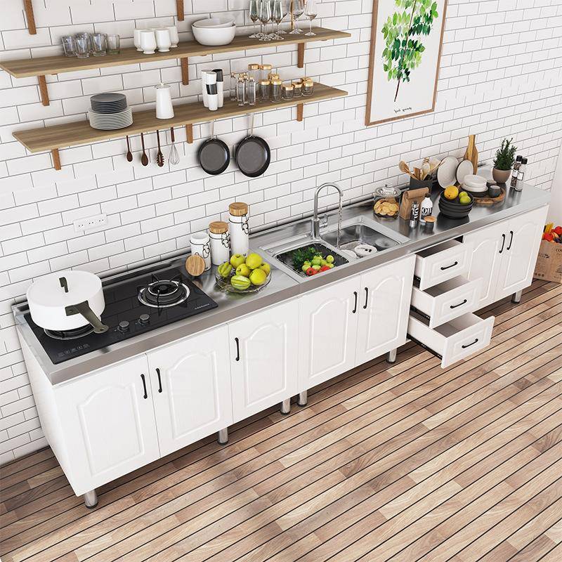 简易橱柜组装经济型碗柜水槽柜出租房家用厨柜储物柜厨房灶台柜