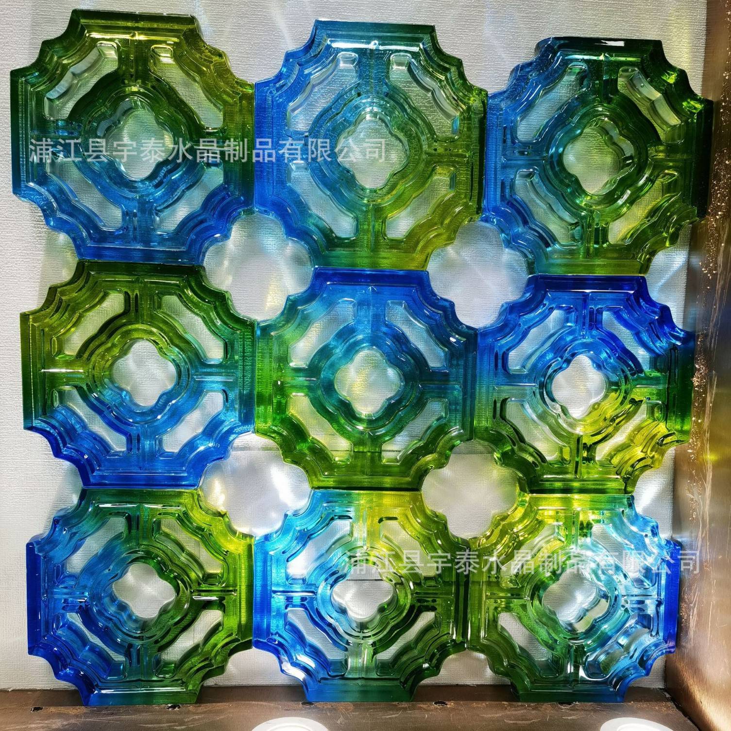 透明水晶实心砖玻璃墙隔断玄关镂空屏风彩色琉璃窗花砖新款优惠