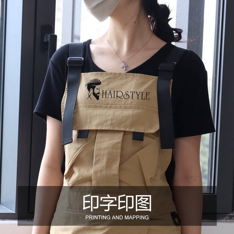 跨境围裙新款多袋开叉工装多色女背带裙亚马逊休闲交叉调节工作服