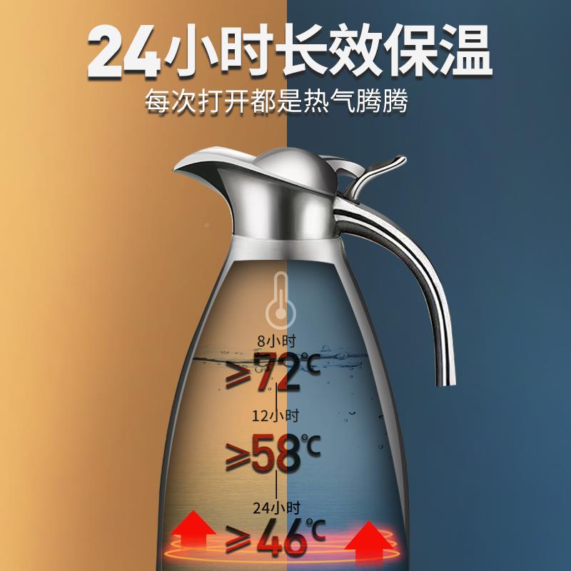 811美厨保温30壶4不大锈钢家用壶热水壶保温瓶暖欧式2L容量保温晶