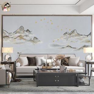 书屋水墨赞山水中式绣独秀房卧室床头墙布客厅餐厅无品牌/沙发刺