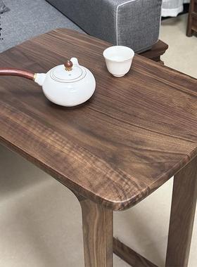 北美XDI黑床胡桃客厅沙发几可移茶几C型几床边桌头柜动加高桌茶沙